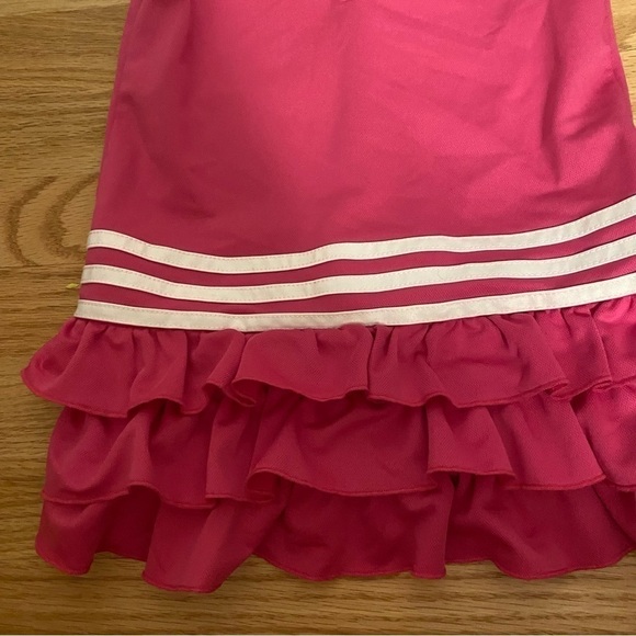 Adidas Ruffle Polo Dress Sz 5 Girls Kids Pink Collared - Picture 5 of 6